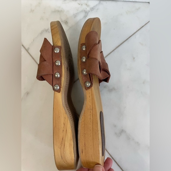 Sundance, euro 41, US Women’s 9.5-10, brown braided leather and wood sandals EUC - Picture 7 of 9